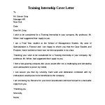Training Internship Cover Letter