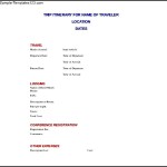 Trip itinerary Doc Format Template