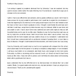 University Appeal Letter for Dismissal Word Download