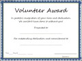 Volunteer Award Certificate Template