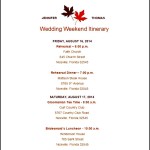 Wedding Itinerary Template Free