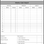 Weekly Cash Report Form Template
