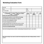 Workshop Evaluation Form PDF Example