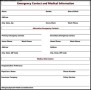 Emergency Contact and Medical Information Template