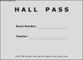 Sample Hall Pass Template