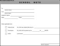 School Note From Parent Template