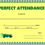 100% Attendance Certificate Template