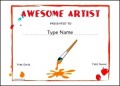 Art School Certificate of Appreciation Template