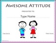Awesome Attitude Certificate Template