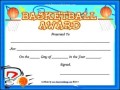 Basketball Awards Certificate Template
