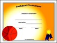 Basketball Tournament Certificate