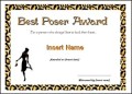 Best Poser Award Funny Certificate Template Example