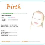 Birth Certificate Template Word