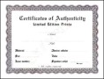 Blank Certificate of Authenticity