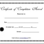 Blank Completion Certificate Template