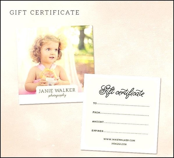 Blank Photography Gift Certificate Sample Templates