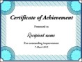 Certificate Of Achievement Template