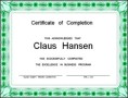 Certificate Template for Business Program Completion