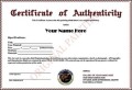 Certificate of Authenticity Art Template