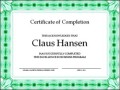 Certificate of Completion Sample