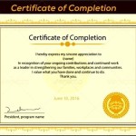 Certificate of Completion Template Printable