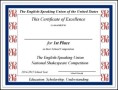 Certificate of Excellence
