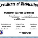 Church Certificate of Dedication