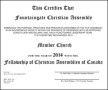 Church Membership Certificate Template
