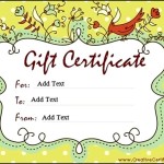 Customizable Gift Certificate Template Word Doc