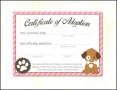 Dog Adoption Certificate Template