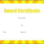 Editable Award Certificate Template