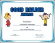 Editable Good Reader Award School Certificate Template