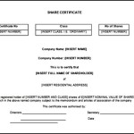 Editable Share Certificate Template