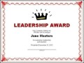 Example of Award Certificate