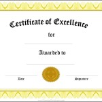 Excellence Certificate Templates