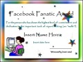 Facebook Fanatic Award Funny Certificate Template