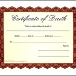 Fake Death Certificate Template Example