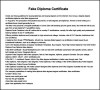 Fake Diploma Certificate Template PDF
