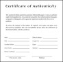Fine Art Certificate of Authenticity