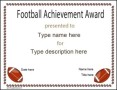 Football Certificate Sample