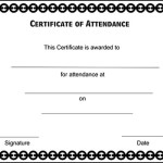 Free Attendance Certificate Template PDF Printable