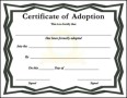 Free Certificate of Adoption