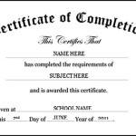 Free Kindergarten Preschool Certificate of Completion Word