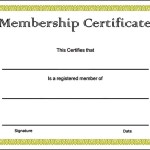Free Membership Certificate Template
