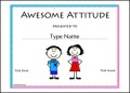 Free Printable Awesome Attitude Award School Certificates