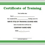 Free Training Certificate Template
