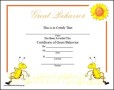 Great Behavior Certificate