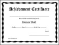 Honor Roll Certificate Sample