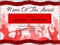 Marching Band Award Certificate