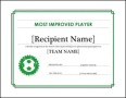 Most Improved Player Certificate